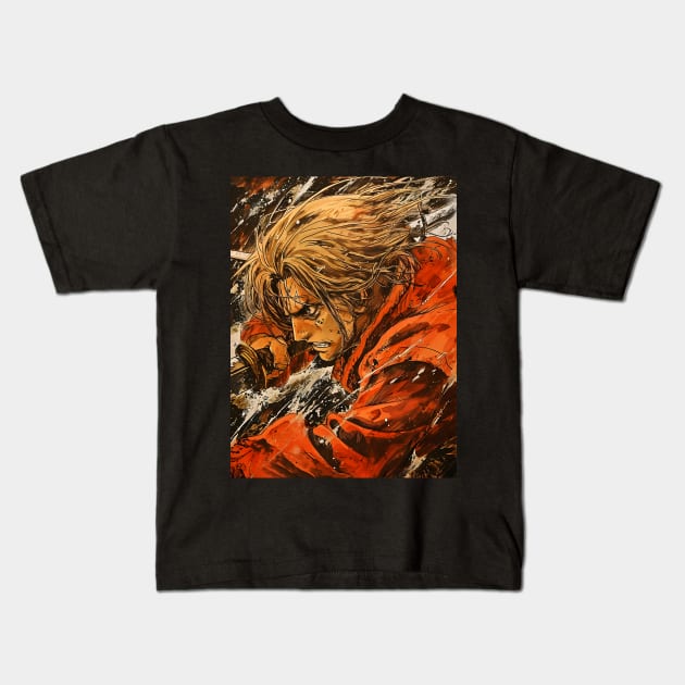 Saga of the Norse: Viking Exploration, Epic Tales, and Anime-Manga Heritage in Vinland Saga Art Kids T-Shirt by insaneLEDP